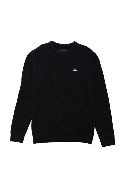 Stussy Mens Graffiti Knit Crew Sweaters Black - OSEVQ2806